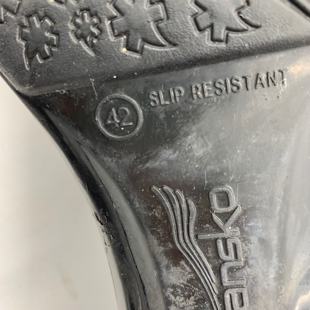 Dansko Pixie Black Floral Embossed Clogs Rubber E… - image 7